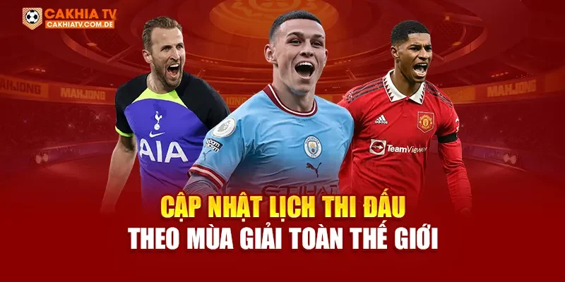Cập nhật lịch thi đấu theo mùa giải toàn thế giới